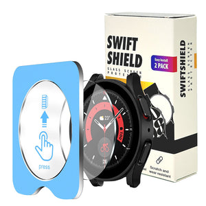 Samsung Galaxy Watch 5 Pro 45mm Glass Screen Protector Alignment Kit by SwiftShield (2 Pack - Clear)