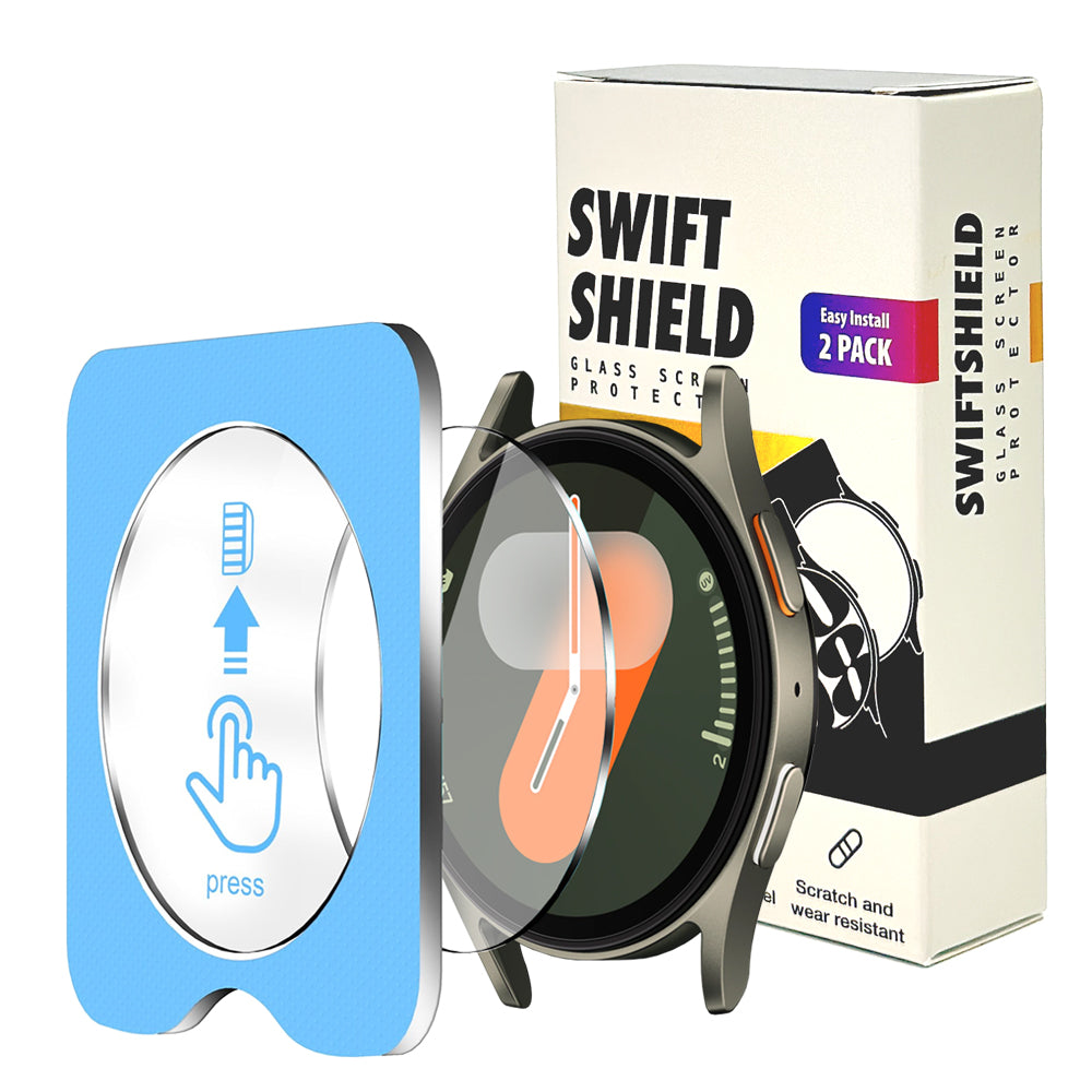 Samsung Galaxy Watch 7 40mm Glass Screen Protector Alignment Kit by SwiftShield (2 Pack - Clear)