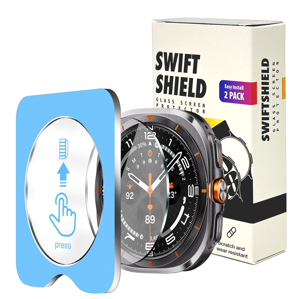 Samsung Galaxy Watch Ultra 47mm Glass Screen Protector Alignment Kit by SwiftShield (2 Pack - Clear)