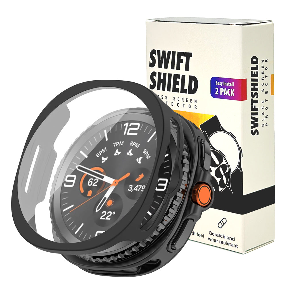 Samsung Galaxy Watch 8 Classic 46mm Case by SwiftShield (2 Pack - Black)