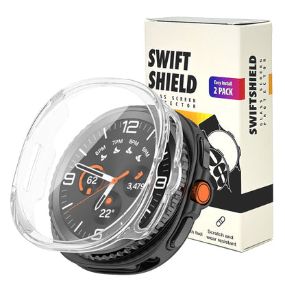 Samsung Galaxy Watch 8 Classic 46mm Case by SwiftShield (2 Pack - Black + Clear)