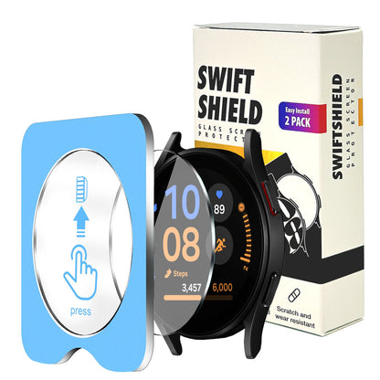 Samsung Galaxy Watch FE 40mm Glass Screen Protector Alignment Kit by SwiftShield (2 Pack - Clear)