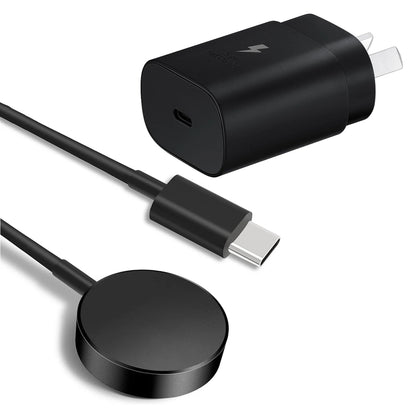 Fast Charger USB-C Metal Dock With 25W Wall Charger for Samsung Galaxy Watch FE