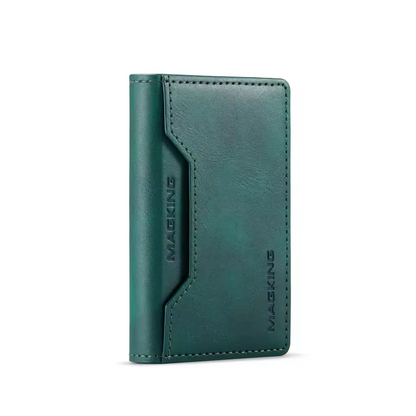 MagSafe Compatible Magnetic Leather Wallet Card Holder for iPhone