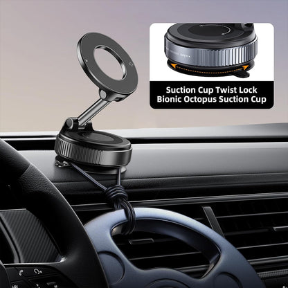 Magnetic Car Phone Holder with Strong Suction & 360° Rotation – Dashboard & Windshield Mount