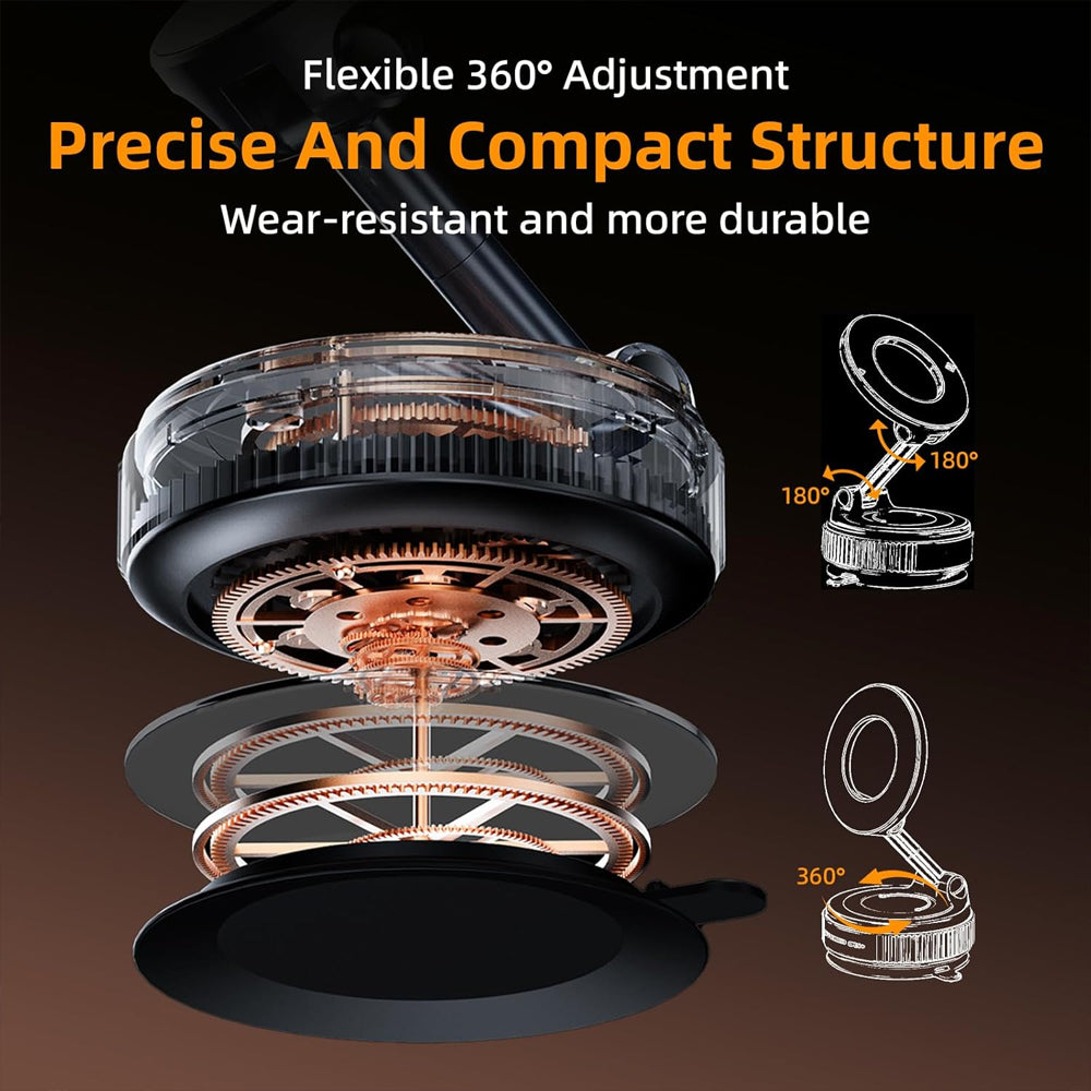 Magnetic Car Phone Holder with Strong Suction & 360° Rotation – Dashboard & Windshield Mount