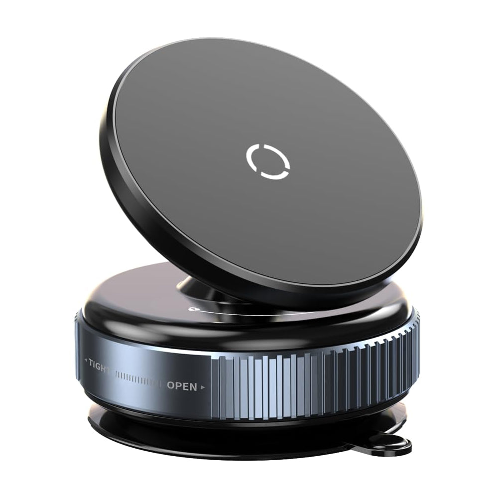 Foldable Magnetic Car Phone Holder with Strong Vacuum Suction – 360° Rotatable Magsafe Compatible