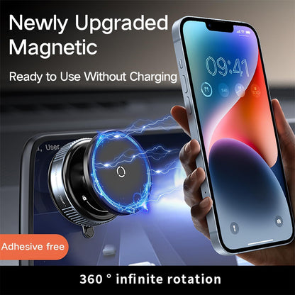 Foldable Magnetic Car Phone Holder with Strong Vacuum Suction – 360° Rotatable Magsafe Compatible