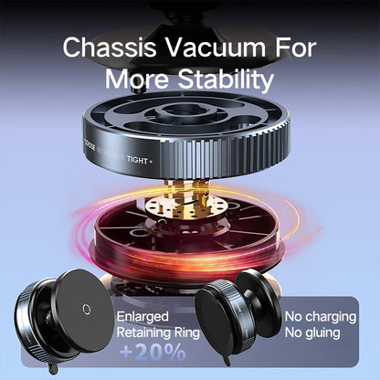 Foldable Magnetic Car Phone Holder with Strong Vacuum Suction – 360° Rotatable Magsafe Compatible