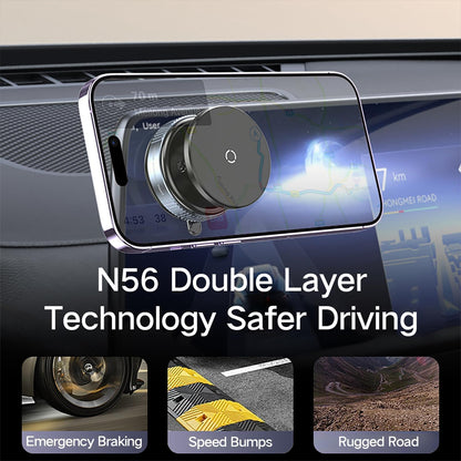 Foldable Magnetic Car Phone Holder with Strong Vacuum Suction – 360° Rotatable Magsafe Compatible