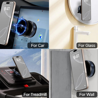 Foldable Magnetic Car Phone Holder with Strong Vacuum Suction – 360° Rotatable Magsafe Compatible