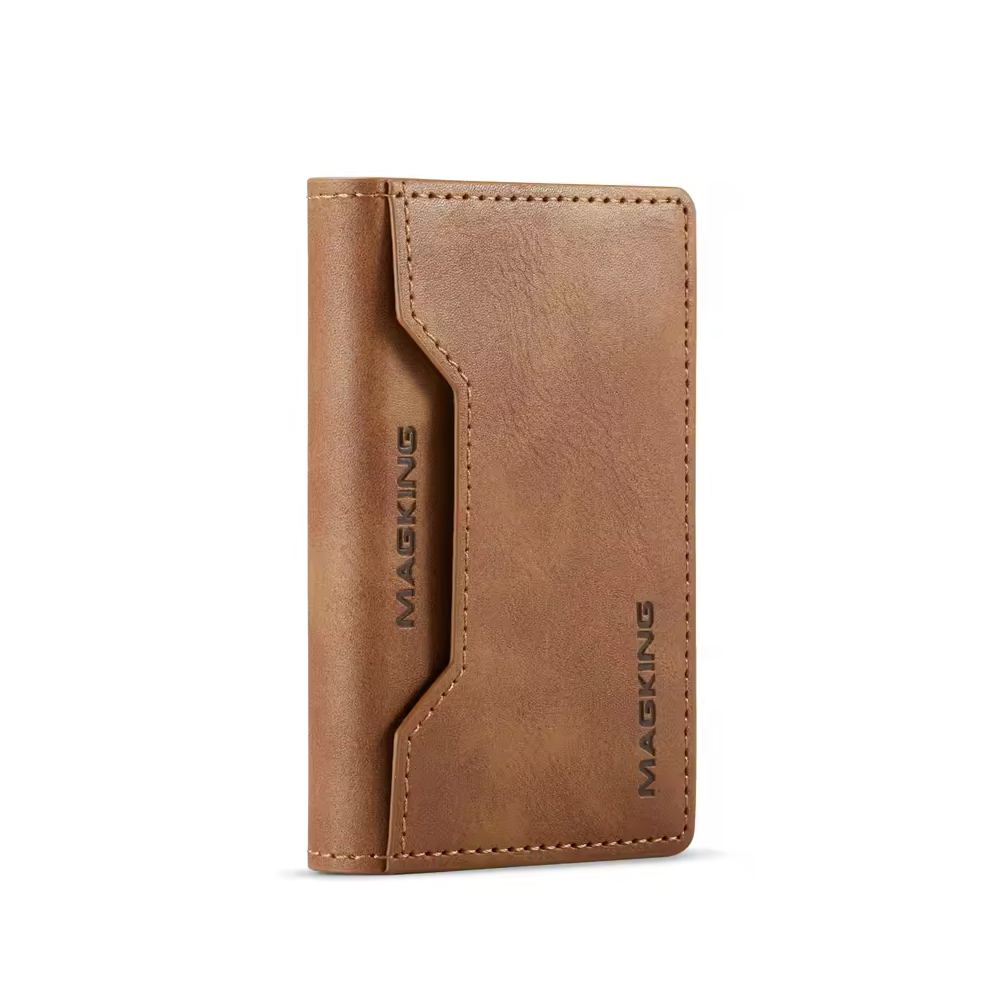 MagSafe Compatible Magnetic Leather Wallet Card Holder for iPhone