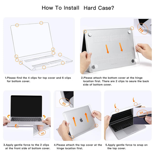 Clear Hard Case for Macbook Air 13" (2022 - 2024)