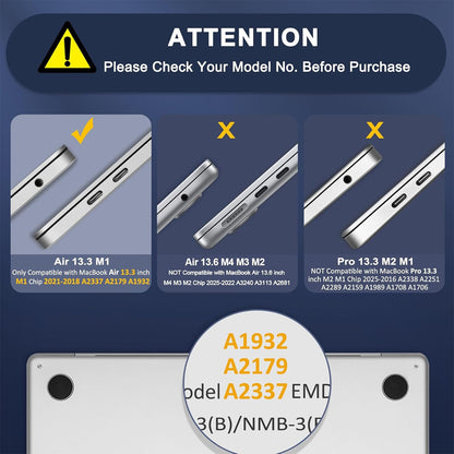 Grey Hard Case for Macbook Air 13.3" (2018 - 2021)