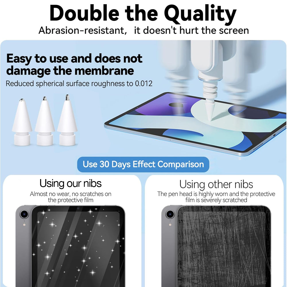 Tip Replacement Precision Metal Wear-Resistant Nibs for Apple Pencil (3-Pack)