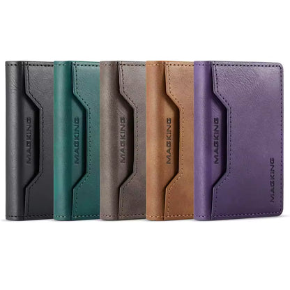 MagSafe Compatible Magnetic Leather Wallet Card Holder for iPhone