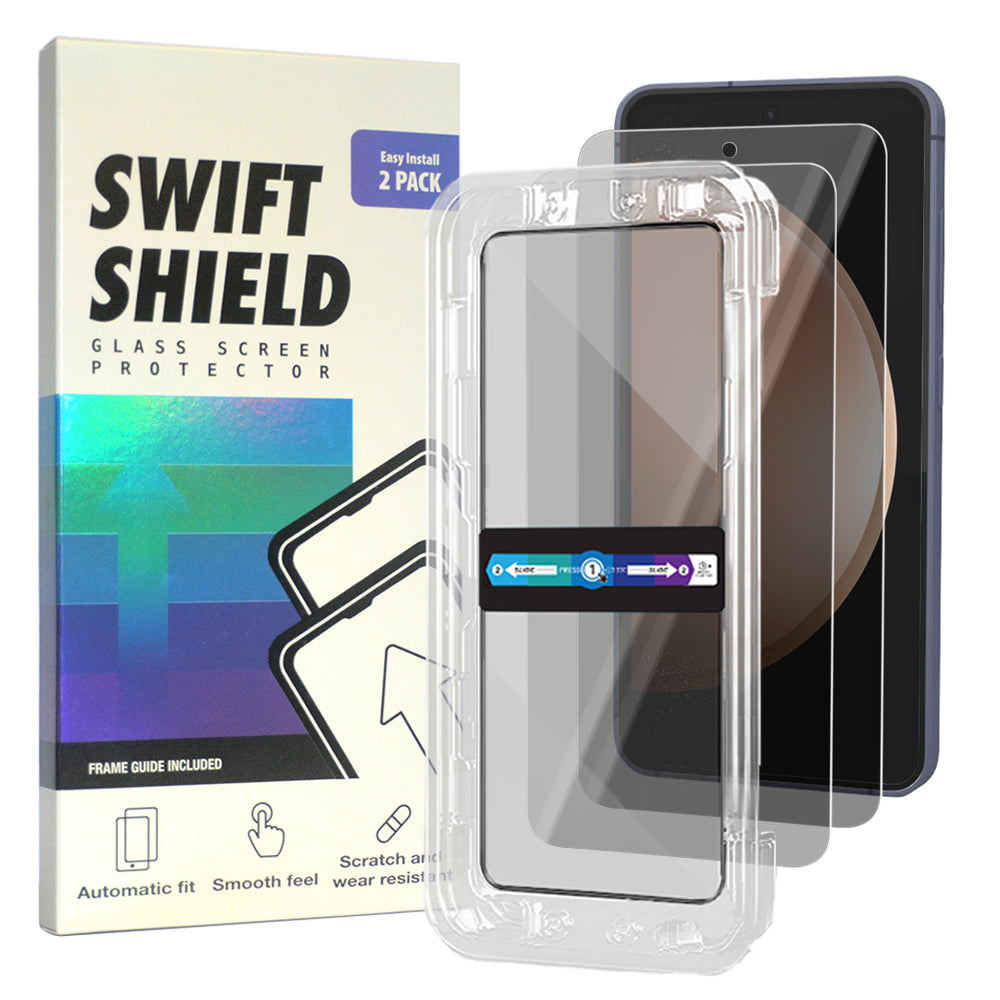 Samsung Galaxy S23 FE Tempered Glass Screen Protector [2-Pack] with Easy Alignment Frame – Privacy, Premium by SwiftShield