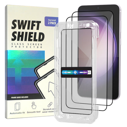 Samsung Galaxy S23 Tempered Glass Screen Protector [2-Pack] with Easy Alignment Frame – Clear, Premium by SwiftShield