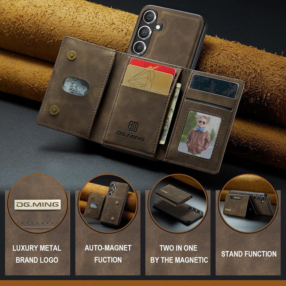 Magnetic Detachable Leather Wallet Case for Samsung Galaxy S24 FE