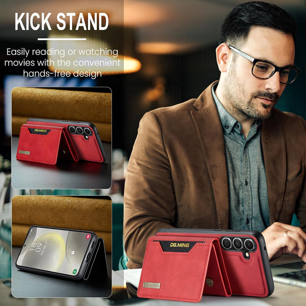 Magnetic Detachable Leather Wallet Case for Samsung Galaxy S24 FE