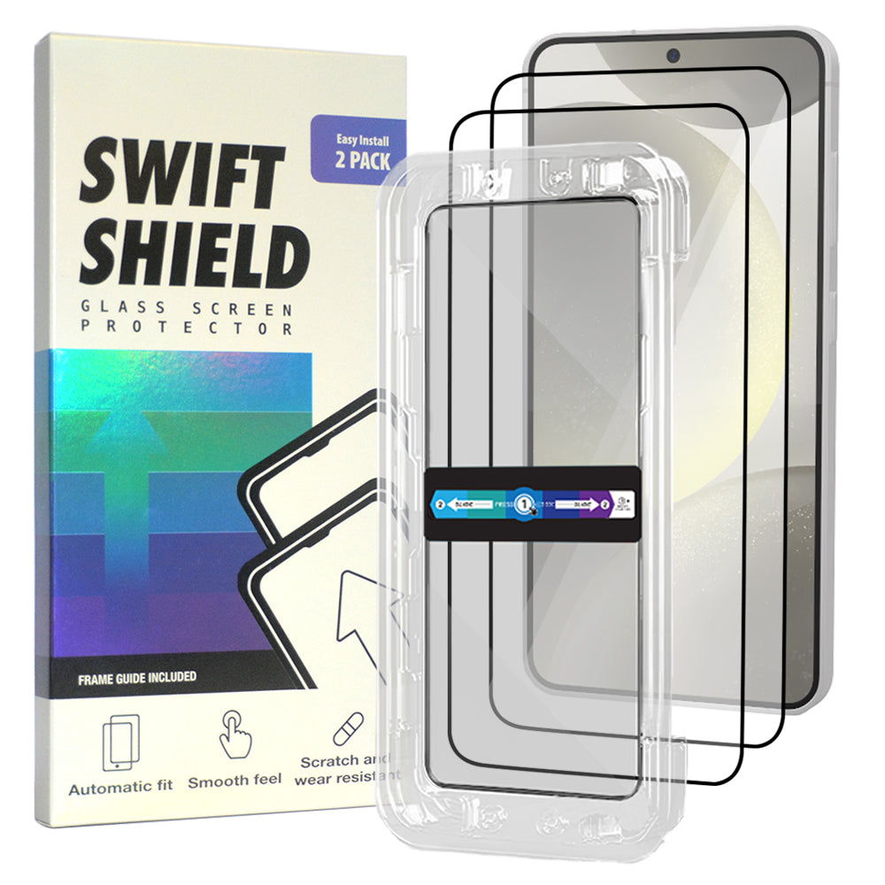 Samsung Galaxy S24 Plus Tempered Glass Screen Protector [2-Pack] with Easy Alignment Frame – Clear, Premium by SwiftShield