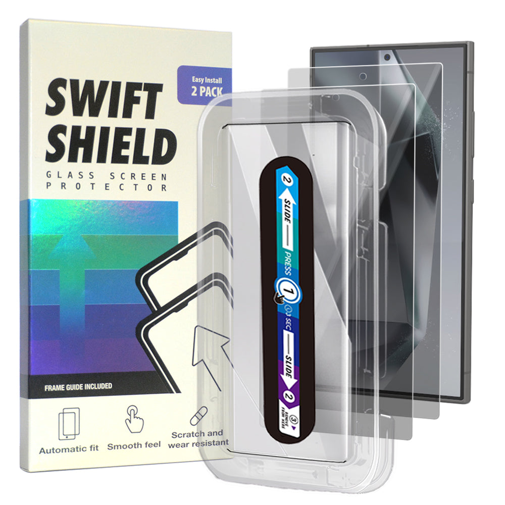 Samsung Galaxy S24 Ultra Privacy Tempered Glass Screen Protector Alignment Kit by SwiftShield [2-Pack]