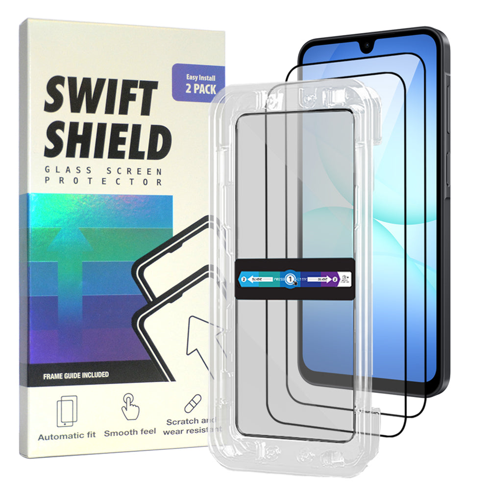 Samsung Galaxy S25 FE Tempered Glass Screen Protector [2-Pack] with Easy Alignment Frame – Clear, Premium by SwiftShield