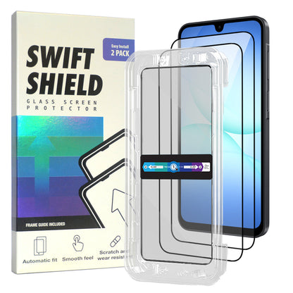 Samsung Galaxy S25 FE Tempered Glass Screen Protector [2-Pack] with Easy Alignment Frame – Clear, Premium by SwiftShield
