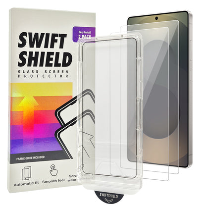 (New Pull Tab) Samsung Galaxy S25 Ultra Tempered Glass Screen Protector [2-Pack] with Easy Alignment Frame – Clear, Premium by SwiftShield