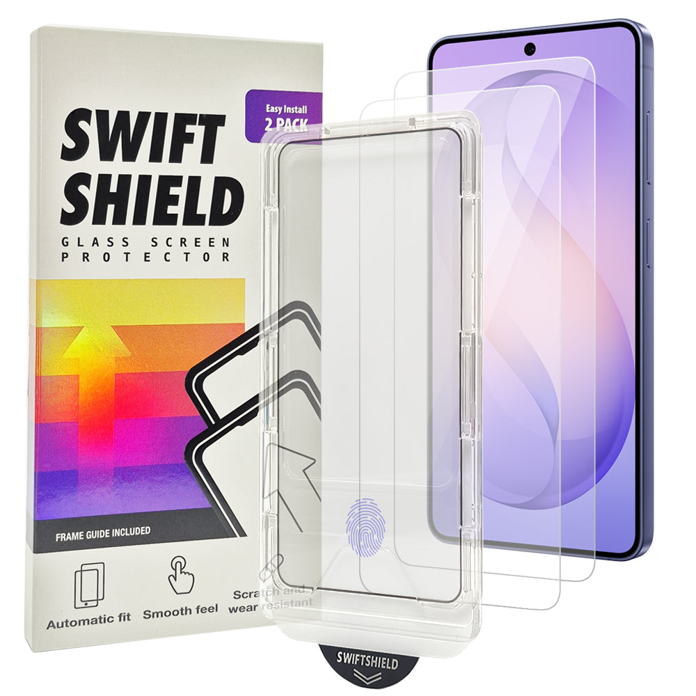 Samsung Galaxy S26 Tempered Glass Screen Protector [2-Pack] with Easy Alignment Frame – Clear, Premium by SwiftShield