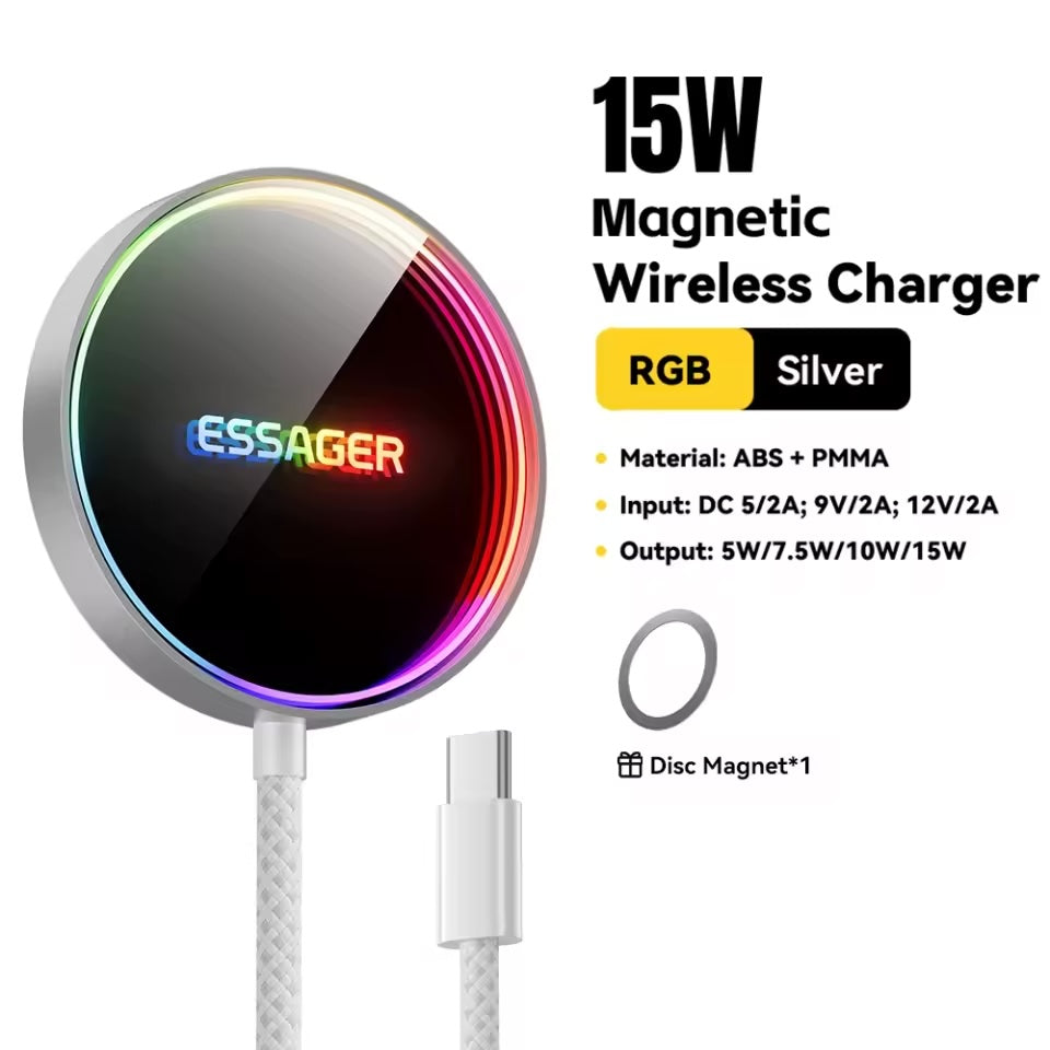 Magnetic Wireless Charger 15W (Magsafe Compatible) Rainbow - Essager