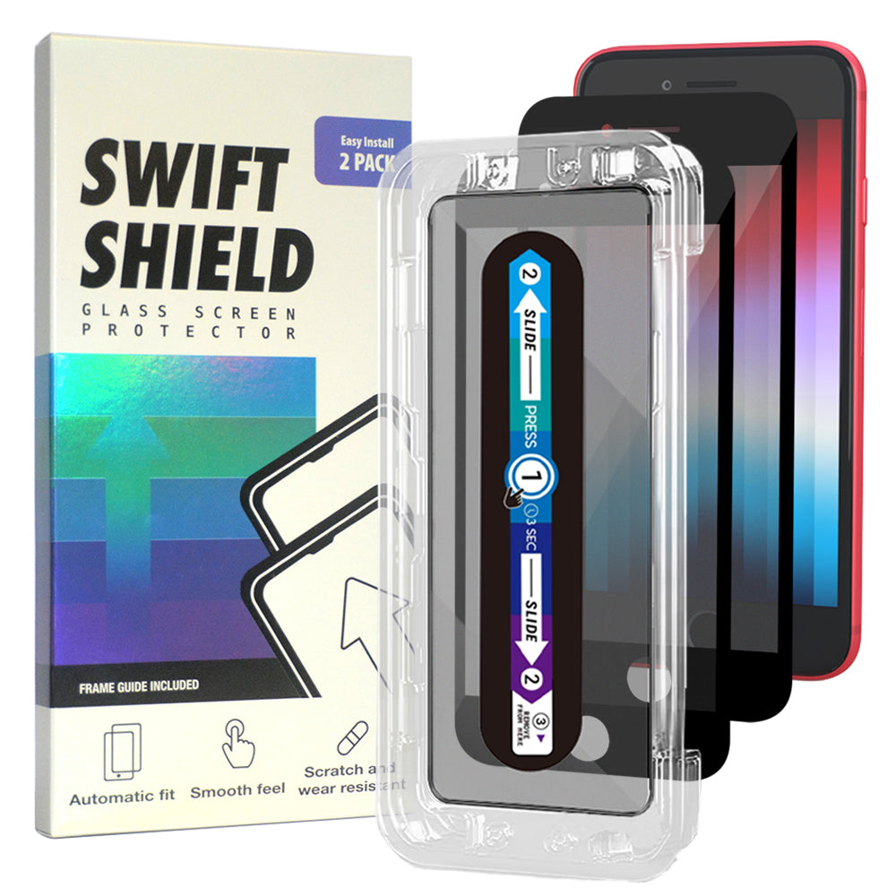 iPhone 8 Matte Anti-Glare Premium Tempered Glass Screen Protector Alignment Kit by SwiftShield [2-Pack]