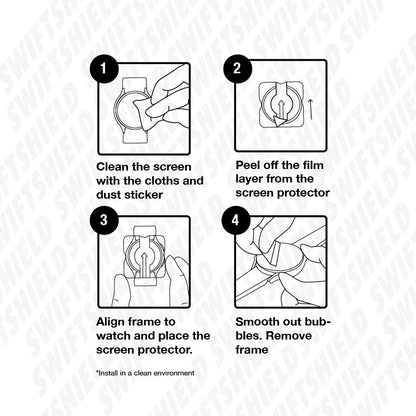 Samsung Galaxy Watch 9 44mm Glass Screen Protector Alignment Kit by SwiftShield (2 Pack - Clear)