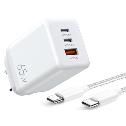 65W Superfast compatible Wall Charger with USB-C Cable
