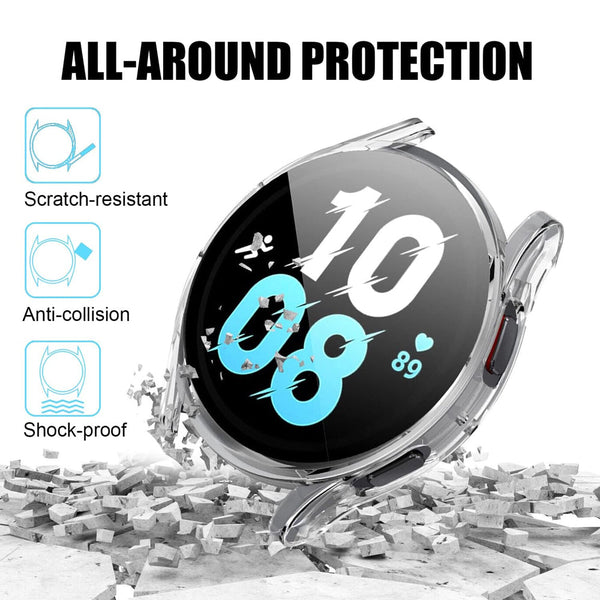 Samsung Galaxy Watch 5 40mm Case with Glass Screen Protector by SwiftShield (2 Pack - Clear)