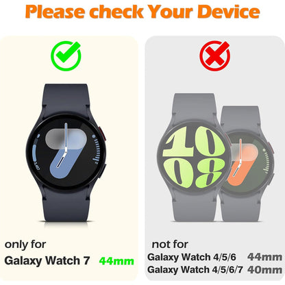 Samsung Galaxy Watch 7 44mm Case with Glass Screen Protector by SwiftShield (2 Pack - Black + Clear)