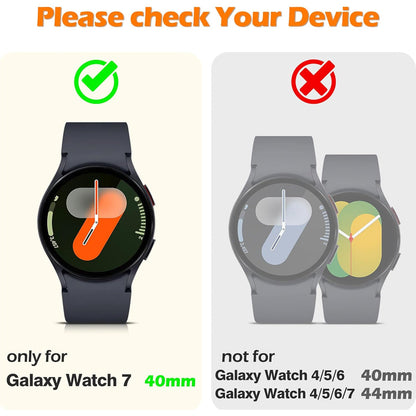 Samsung Galaxy Watch 7 40mm Case with Glass Screen Protector by SwiftShield (2 Pack - Black + Clear)