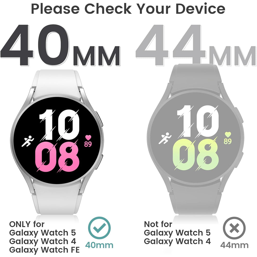 Samsung Galaxy Watch FE 40mm Case with Glass Screen Protector by SwiftShield (2 Pack - Black)