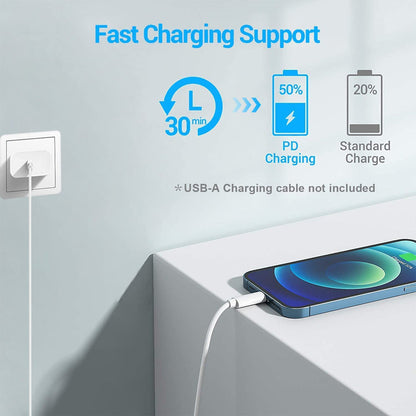 iPhone 14 20W Fast Wall Charger with Lightning cable