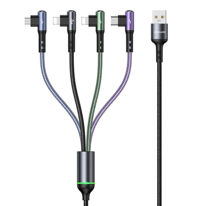 4-in-1 USB Type-C, Lightning, and Micro USB Right-Angle Charging cable