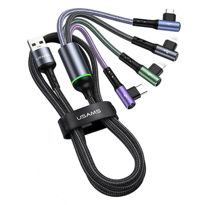 4-in-1 USB Type-C, Lightning, and Micro USB Right-Angle Charging cable