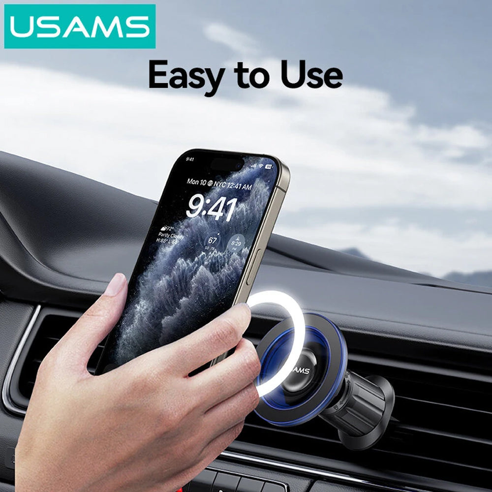 Magsafe Compatible Car Phone Holder Vent Mount 360° Adjustable Strong Grip - USAMS