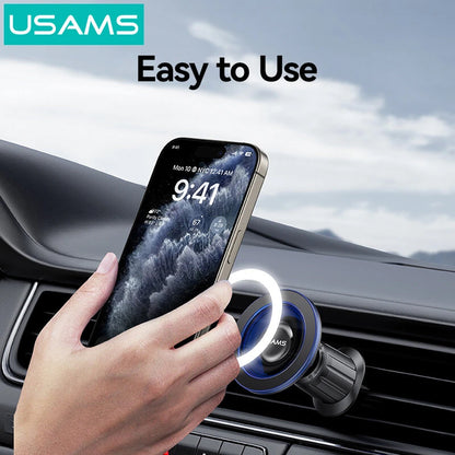 Magsafe Compatible Car Phone Holder Vent Mount 360° Adjustable Strong Grip - USAMS