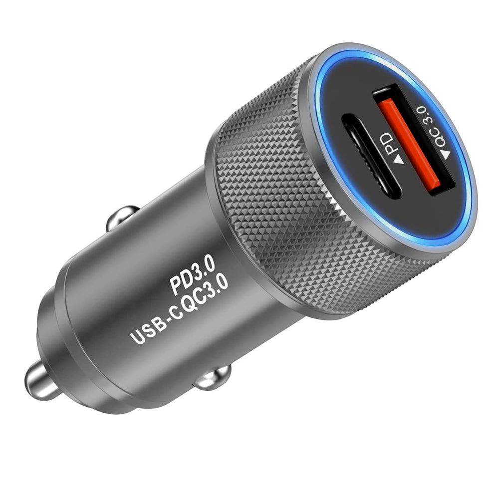 Alloy Fast Car Charger 18W (Dual USB-C + USB-A)