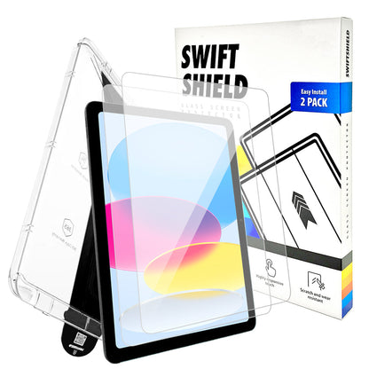 iPad (2022) 10th Generation 10.9" Glass Screen Protector [2-Pack] with Easy Alignment Frame – Clear, Premium by SwiftShield