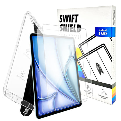iPad Mini 7 (A17) Tempered Glass Screen Protector [2-Pack] with Easy Alignment Frame – Clear, Premium by SwiftShield