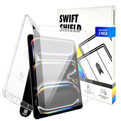 iPad Pro 11" M5 Tempered Glass Screen Protector [2-Pack] with Easy Alignment Frame – Clear, Premium by SwiftShield