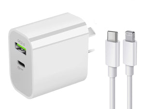 20W Fast Wall Charger iPhone Fast Charger Combo