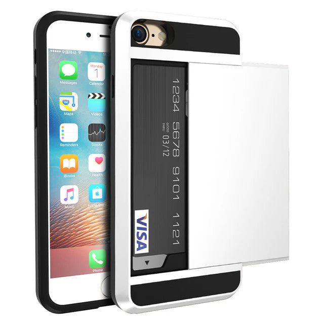 Tough Card Holder Cover for iPhone 8