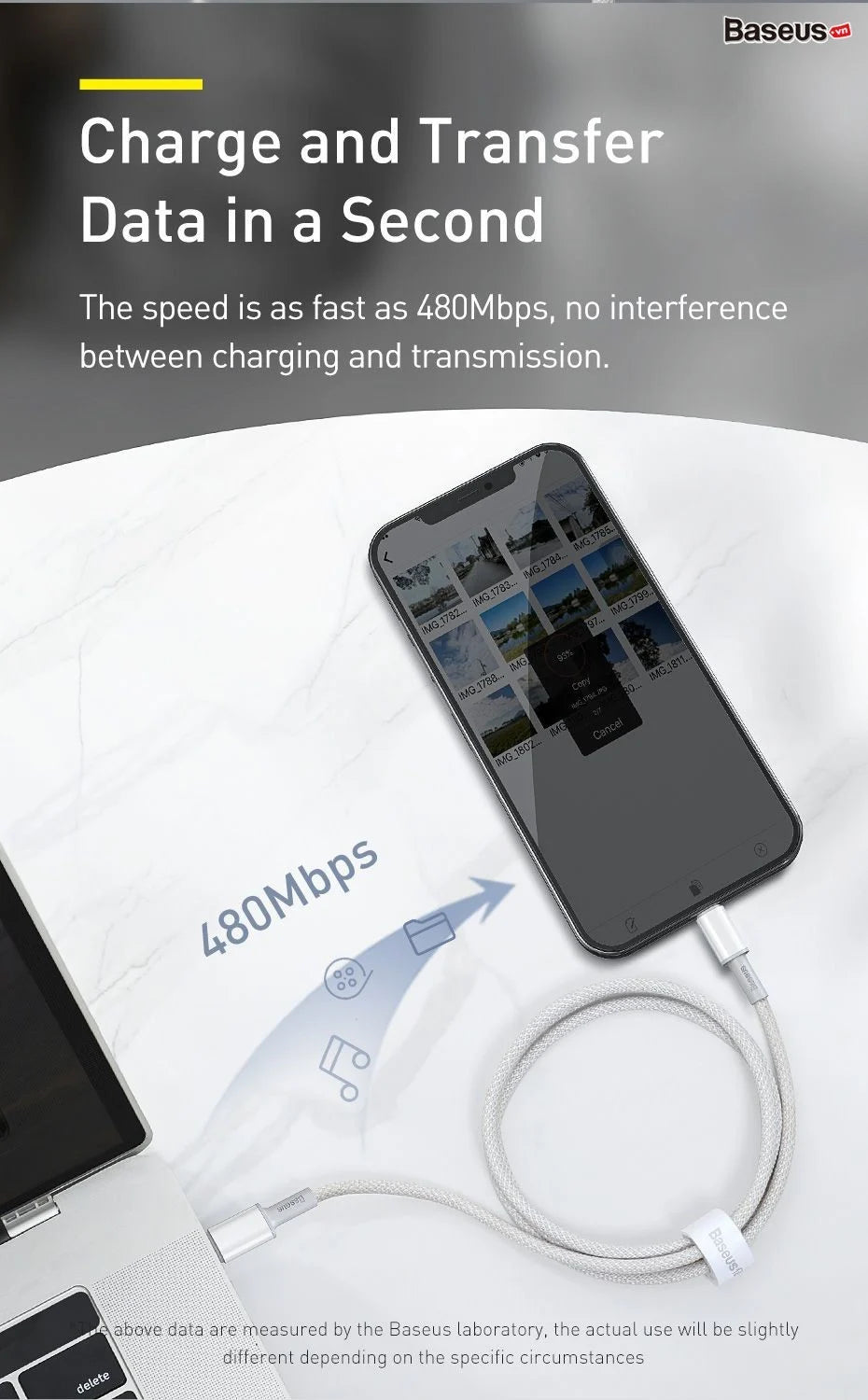 Baseus High-Density USB-C to Lightning cable 20W (2m)